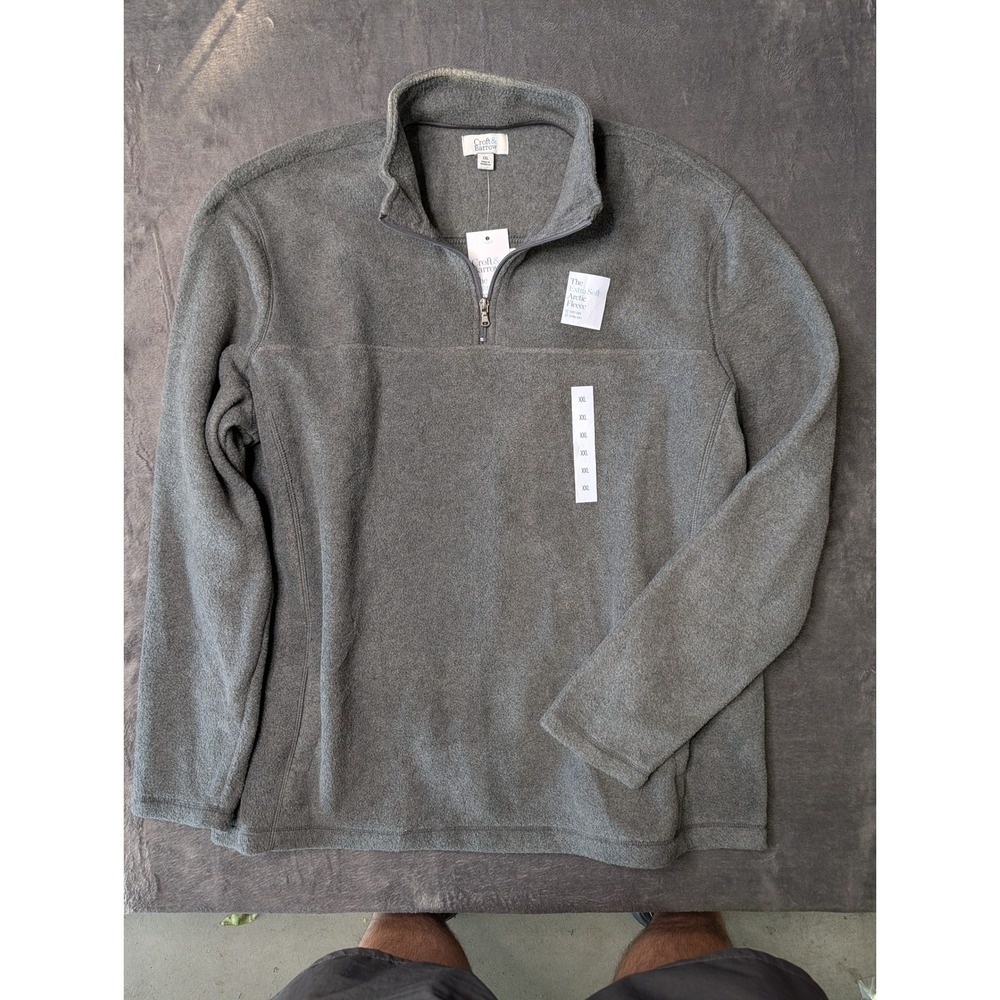 Croft & Barrow Mens Arctic Fleece Quarter Zip Pullover Gray XXL New With Tags